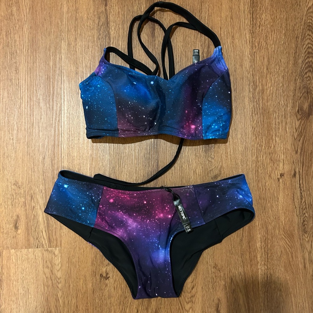 Hot Topic Galaxy Print Bikini - Blue and Purple
